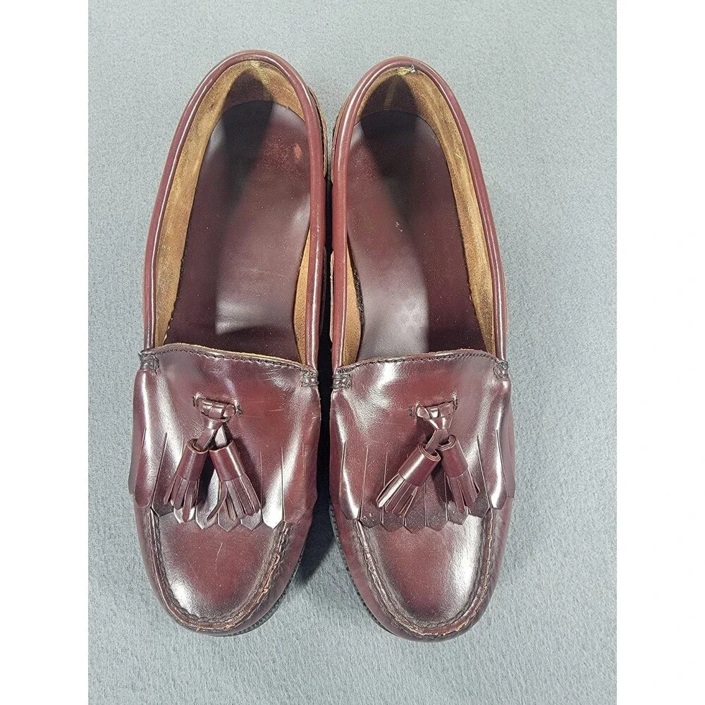 Florsheim Shoes Mens Size 9.5 D Burgundy Leather Tassel Loafers Dress‎ Classic